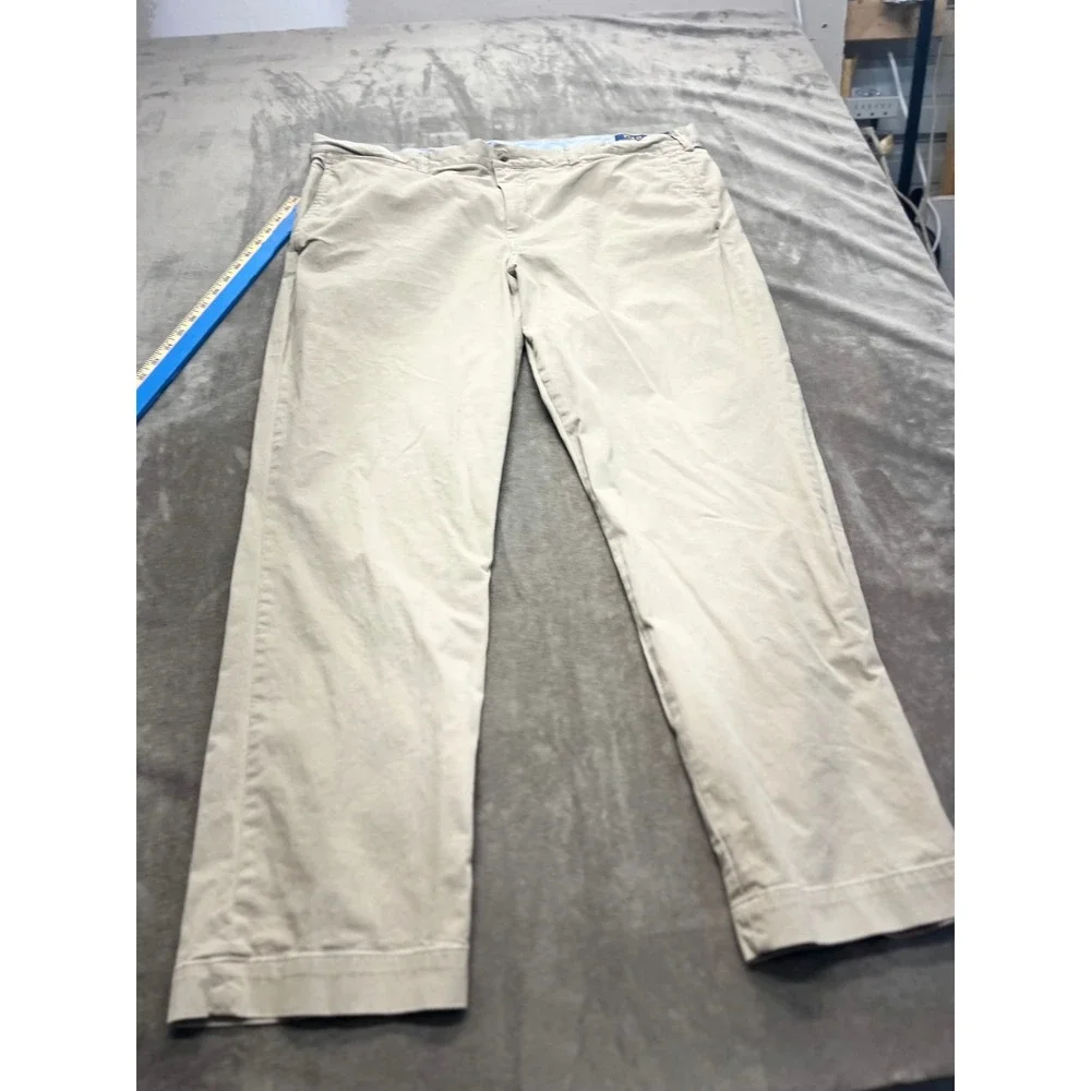 Polo Ralph Lauren Mens 42x32 Stretch Straight Fit Chino Pants Khaki Tan Twill